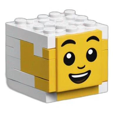 Un lego qui emboîte un cube de lego sticker