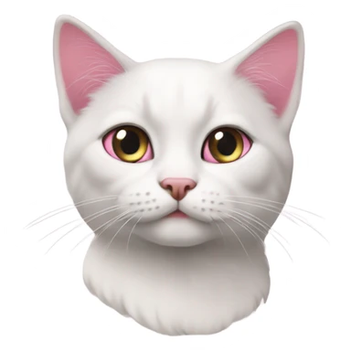 kucing putih berpita pink sticker