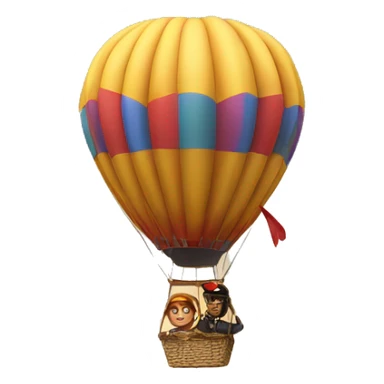 Hot air balloon with pilot sticker