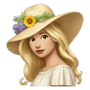 femme provence chapeau fleurs sticker