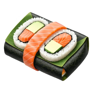 single sushi roll birds eye veiw sticker