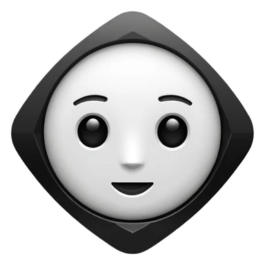 Create an emoji in which it is representing AI logo similarly like the logo of Chat GPT ,Gemini but different completely different and very professional not simple and try to make it in black and white colour sticker