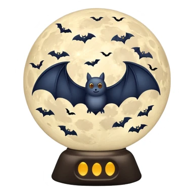 Moon lamp with bats sticker