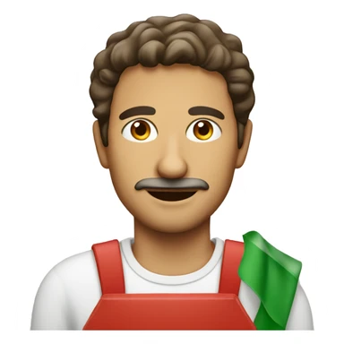 Italian man with pizza sticker