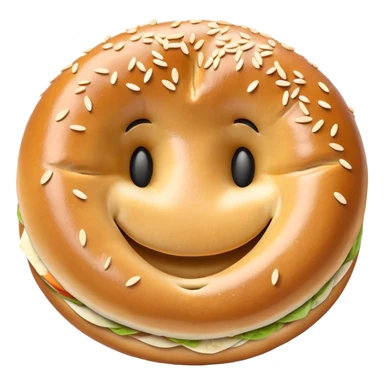Smiley face bagel sticker