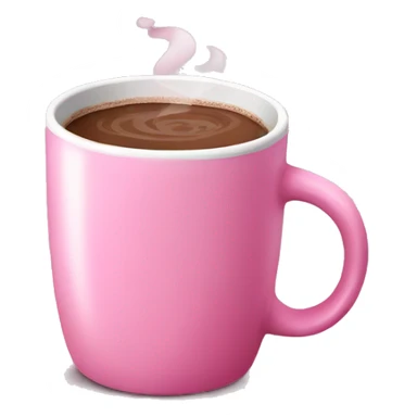 Pink mug with hot chocolate  sticker