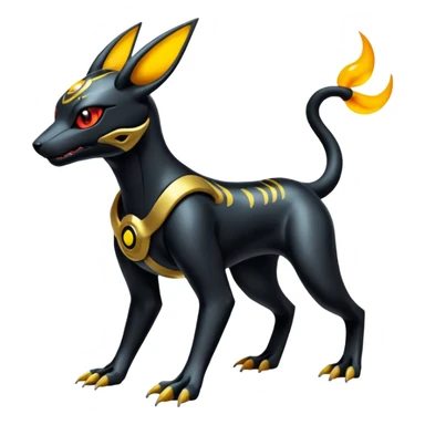 Futuristic Samaria-Salandit-Umbreon-Houndoom-Genesect-Pokémon-Fakémon-hybrid-creature sticker
