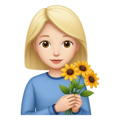 flower-bearing person sticker