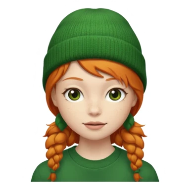  ginger girl with a green beanie sticker