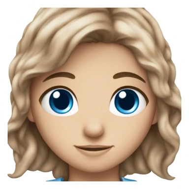 Dreamy fairy brown hair blue eyes sticker