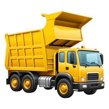Draw a yellow dump truck with an open bed sticker