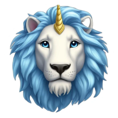 majestic unicorn lion aurora blue fame sticker