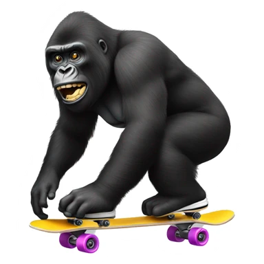 un gorille avec des dents en or sur un skate sticker