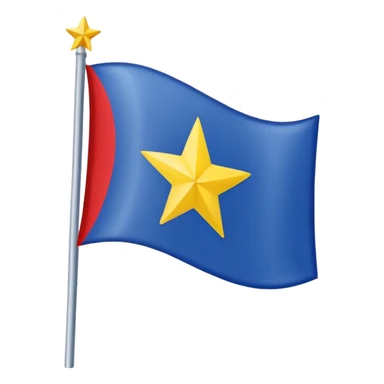 Make an a flag that is red blue red it’s a yellow star in the middle no stick  sticker