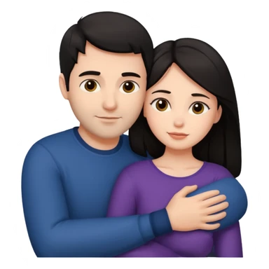 dark haired man hugging dark haired woman sticker