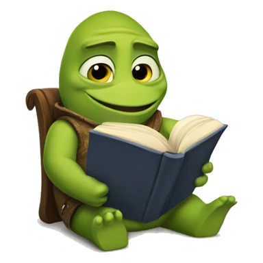 Sherk reading a book sticker