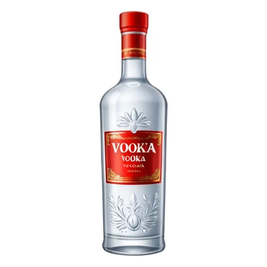 russian vodka bottle with a red label sticker