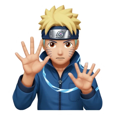 Naruto Holding a Rasangen in hand sticker