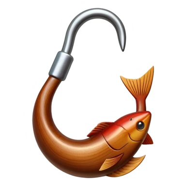 Hawaiian wooden fish hook sticker