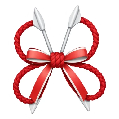 bow made of rope in red and white sticker