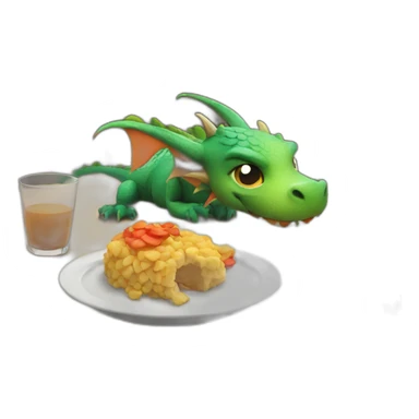 dragon asleep at the table sticker