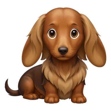 Long haired Weiner dog sticker
