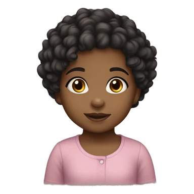 toddler girl black curly hair olive skin tone sticker