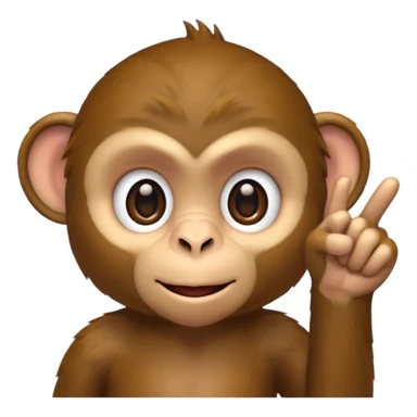 monkey pointing forward sticker