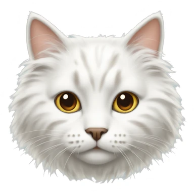 fluffy white cat with brown spots  sticker
