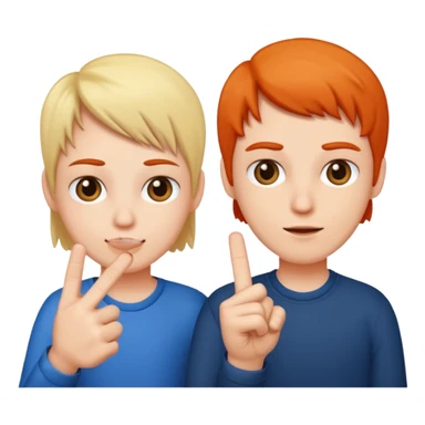 Make two friends showing the middle finger sticker