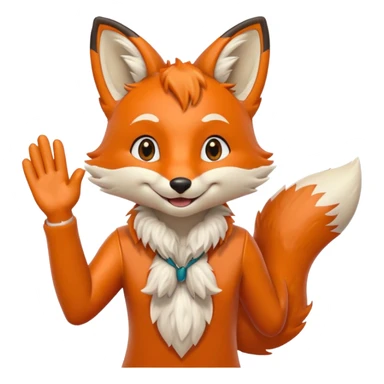 Anthro Fox waving sticker