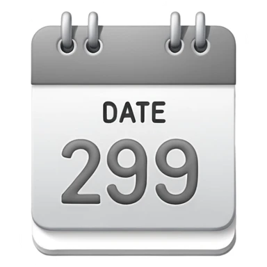 grey date calendar with number 29 sticker