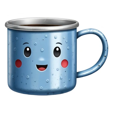 speckled blue tin coffee mug sticker