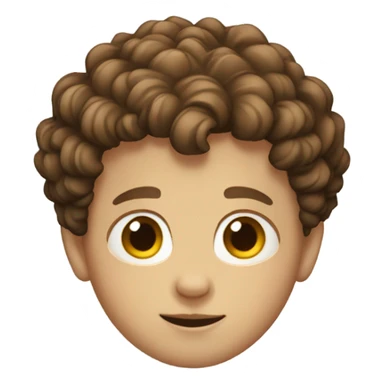 white boy with short brown curly hair  sticker