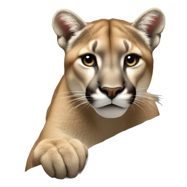Mountain lion on a ledge looking forwards sticker