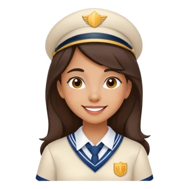 Very cheerful young latina girl in school uniform sticker