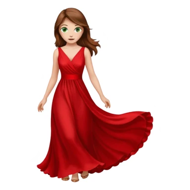 Handmaid woman with brown hair and green eyes. Wearing all red sticker