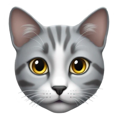 realistic grey whiskas cat sticker