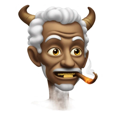 Horned guy smoking sticker