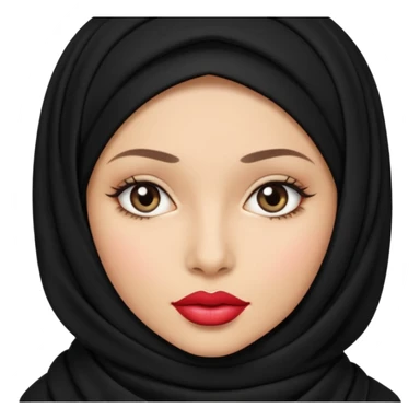 Hijabi in black hijab light skin and big lips  sticker