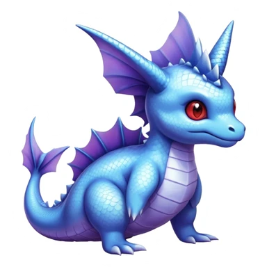 Edgy cool cute adorable Lapras-Vaporeon-creature-hybrid full body, four legs, red eyes,  sticker