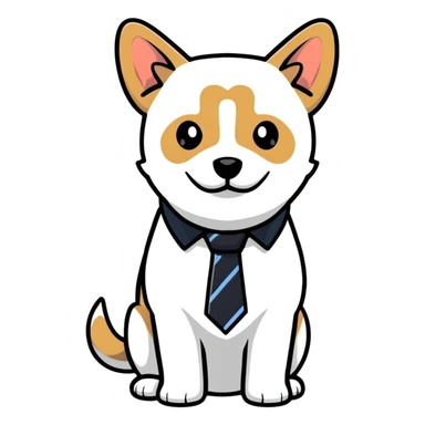 dog wearing a tie sticker