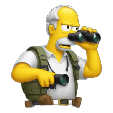 homer troubleshooting with binoculars sticker