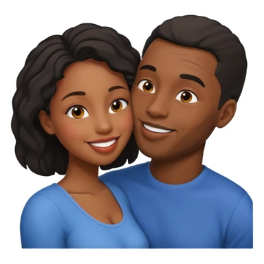 black boyfriend kissing black gril sticker