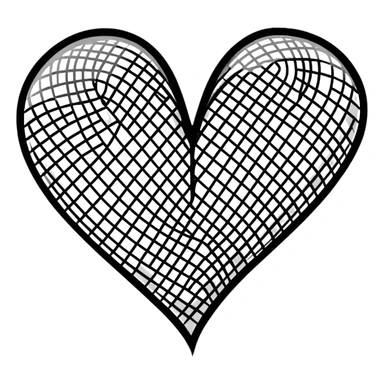 black and white checkered heart sticker