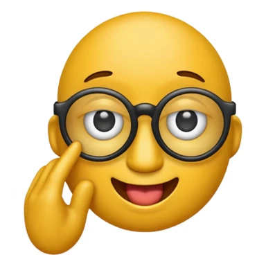 Criar emoji simples com óculos mostrando a língua e dando o dedo sticker