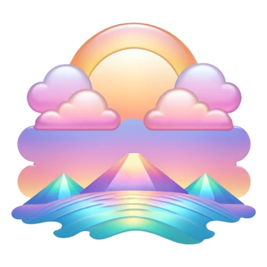Pastel divine glorious colorful iridescent shiny pale light whitish sunset deco  sticker