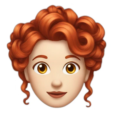 Victorian redhead half updo hair sticker