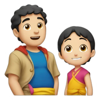 Shinchan with bheem  sticker