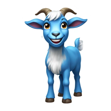 Blue goat whole body pretty smiling excited blue eyes female sticker